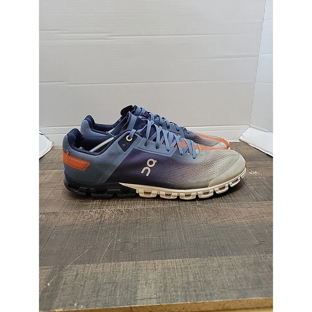 On Cloud Flow Shoes Mens 12 Blue Orange Running Gorpcore Sneaker 35.99237